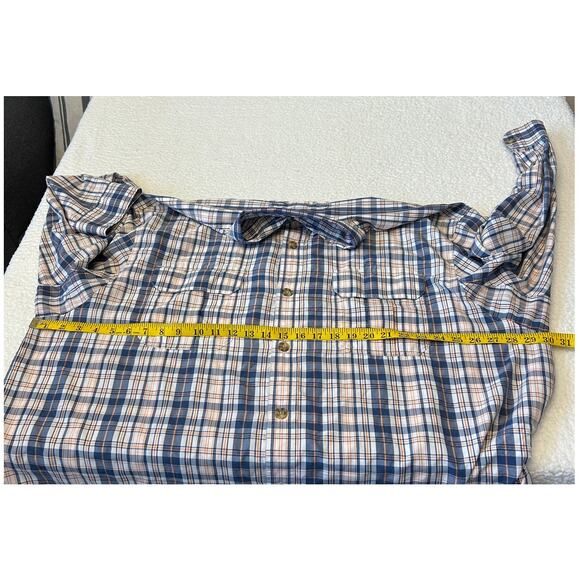 Duluth Trading Co Plaid Shirt Men 3XL Blue Long Sleeve Lightweight - Picture 5 of 9